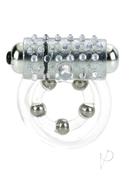 5 Bead Maximus Ring Vibrating Cock Ring - Clear